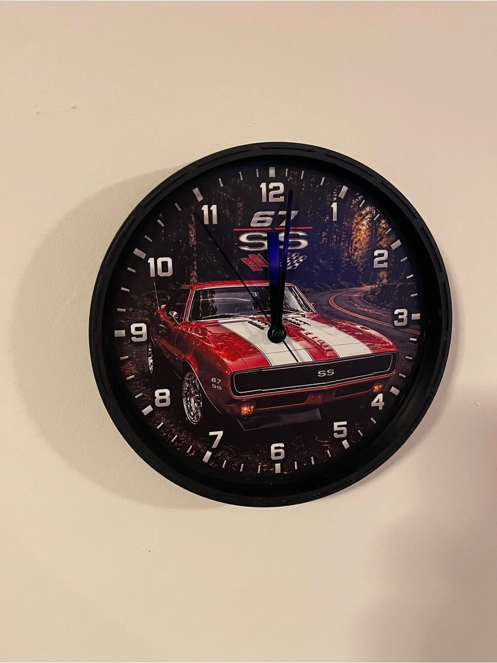 Red Retro Muscle Car Wall Clock - SS 67